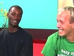 A funny white guy and a hung black stud having sex