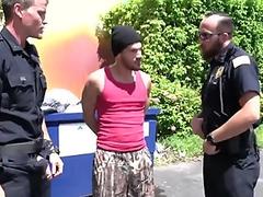 Gay cops bang criminal in an alley once they catch him