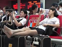 candid chinese girl in pantyhose