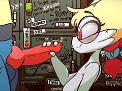 [Edited w/Sound] Lucario cums on Braixen s Mouth (animation by diives)