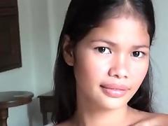 Stunning Filipina teen is fucked and creampied by white guy