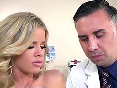 Doctor checks her pussy temperature