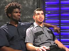 Dirty interracial BDSM fucking with a white slave and dominant black man